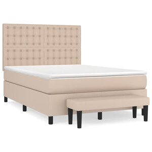 vidaXL Sommier à lattes de lit avec matelas Cappuccino 140x190 cm