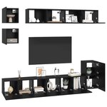 vidaXL Ensemble meuble TV 8 Pièces Chêne noir Bois d'ingénierie