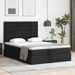 vidaXL Lit de Rangement Noir 140 x 190 cm Cuir synthétique