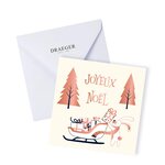Carte De Vœux Noël Etincelle Traineau Cadeaux - Draeger paris