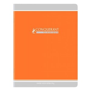Cahier piqûre 96 pages seyès 90 g  couverture carte recyclée  format 21 x 29 7 cm CONQUERANT