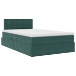 vidaXL Lit avec rangement et LED Vert foncé 120 x 200 cm Velours