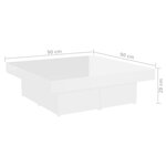 vidaXL Table basse blanc brillant 90x90x28 cm bois d'ingénierie