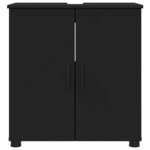 vidaXL Cabinet de salle de bain avec stockage Noir 61 x 35 x 64 cm
