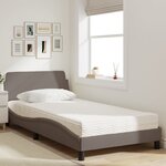 vidaXL Lit avec matelas Dover taupe 100x200 cm tissu