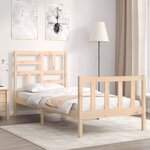 vidaXL Cadre de lit avec tête de lit 90x200 cm bois massif