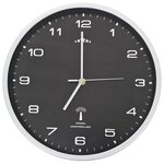 vidaXL Horloge murale radioguidée avec mouvement à quartz 31 cm Noir