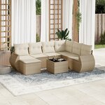 vidaXL Salon de jardin avec coussins 8 Pièces beige résine tressée