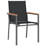 vidaXL Ensemble de salle à manger de jardin 5 pièces Noir Textilène et Acier
