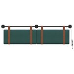 vidaXL Tête de lit suspendue Avec lumière LED Vert foncé PU antique