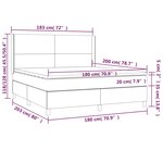 vidaXL Sommier à lattes de lit matelas LED Crème 180x200 cm Similicuir