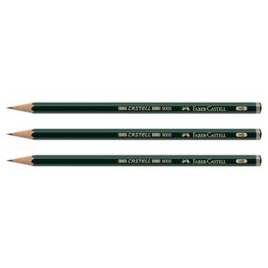 Crayon papier 9000 hexagonal mine 2mm HB x 3 FABER-CASTELL