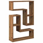 vidaXL Étagères cube murales 2 Pièces vieux bois 50x15x50 cm