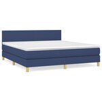 vidaXL Sommier à lattes de lit avec matelas Bleu 160x200 cm Tissu
