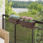 vidaXL Garde-Corps 2 pc Marron 50 x 17 x 17 cm métal