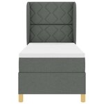 vidaXL Lit à ressorts avec matelas Gris foncé 200 x 80 cm tissu