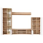 vidaXL Meuble TV mural avec lumière LED Chêne sonoma et blanc