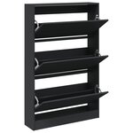 vidaXL Armoire à chaussures noir 80x21x125 5 cm bois d'ingénierie