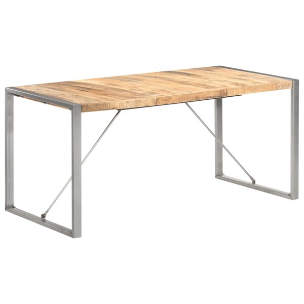 vidaXL Table à manger 160x80x75 cm Bois de manguier massif brut