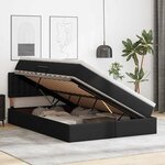 vidaXL Lit de Rangement Noir 140 x 190 cm Cuir synthétique