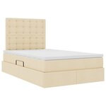vidaXL Lit avec rangement et LED Crème 120 x 200 cm Polyester