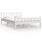 vidaXL Cadre de lit sans matelas blanc bois de pin massif