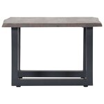 vidaXL Table basse avec bord naturel Gris 60x60x40 cm Bois d'acacia