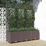 vidaXL Jardinière avec treillis Marron 120 x 40 x 136 cm PP