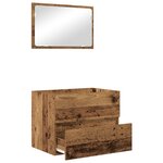 vidaXL Ensemble meuble salle de bain 2 pièces Bois ancien Bois d'ingénierie