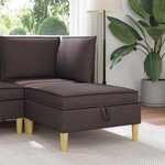 vidaXL Pouf avec Rangement Marron foncé Tissu