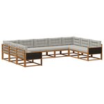 vidaXL Ensemble de canapés d'extérieur 9 pc Naturel et gris clair