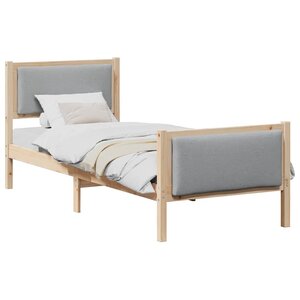 vidaXL Cadre de lit avec tête de lit Gris clair 80 x 200 cm tissu