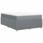 vidaXL Sommier à lattes de lit avec matelas Gris clair 160x200cm Tissu