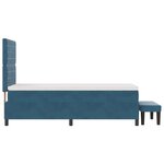 vidaXL Lit à ressorts avec matelas Bleu foncé 100 x 200 cm Velours