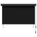 vidaXL Store enrouleur Noir 140 x 250 cm Tissu et Aluminium