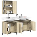 vidaXL Ensemble d'armoires de salle de bain 3 Pièces chêne sonoma