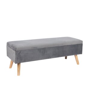 Banquette coffre multifonctionnelle 40 x 110 x 40 cm avec rangement assise rembourrée style contemporain en MDF gris 13_0017448