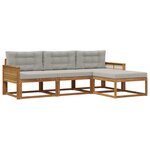 vidaXL Ensemble de canapés d'extérieur 4 pc Naturel et Gris clair