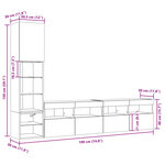 vidaXL Unités murales TV avec LED 4 Pièces chêne fumé bois d'ingénierie