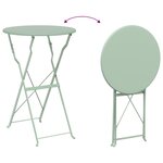 Ensemble de Bistro Pliable 3 Pièces Mint Clair en Acier
