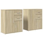 vidaXL Buffets 2 Pièces chêne sonoma 60x31x70 cm bois d'ingénierie