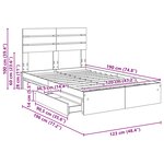vidaXL Lit de Rangement Gris Sonoma 120 x 190 cm Bois d'ingénierie