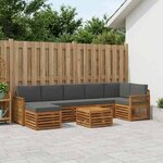 vidaXL Ensemble de canapés d'extérieur 7 Pièces Naturel et Anthracite
