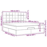 VidaXL Cadre de lit ottoman avec matelas gris foncé 160x200cm velours