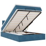 vidaXL Cadre de lit ottoman avec matelas bleu foncé 120x200 cm velours