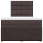 vidaXL Sommier à lattes de lit et matelas marron foncé 120x190cm tissu