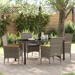 vidaXL Ensemble de salle à manger pour jardin 5 Pièces Gris Poly rotin
