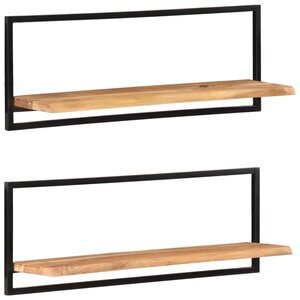 vidaXL Étagères murales 2 Pièces 100x24x35 cm Bois d'acacia et acier