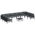 vidaXL Ensemble de canapé de jardin 11 Pièces Anthracite Acier