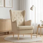 vidaXL Fauteuil Crème Tissu
